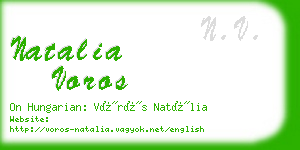 natalia voros business card