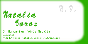 natalia voros business card
